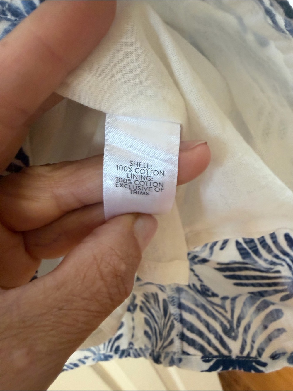 J. Jill White Cotton Dress with Blue Botanical Print - Picture 7 of 8